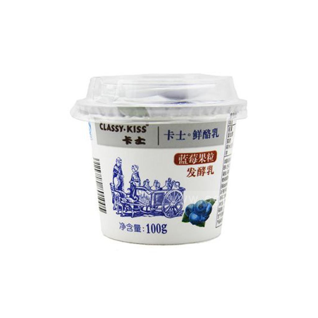 卡士鲜酪乳蓝莓味(100ml*3)口感细腻顺滑,奶香浓郁